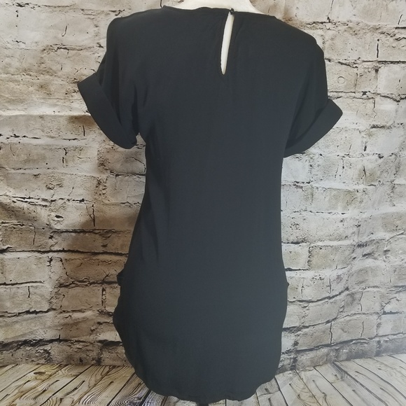 Black Sheer Panel Blouse - Picture 4 of 6